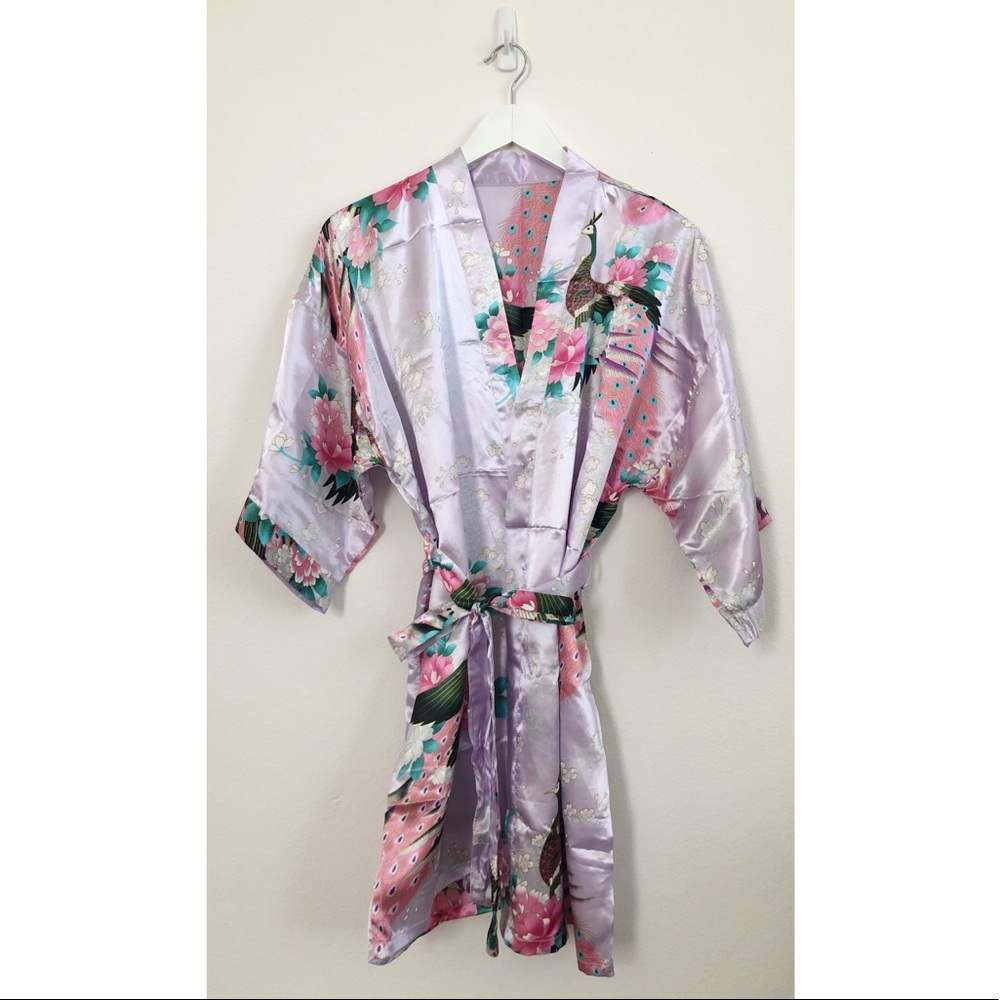 Floral Bridesmaid Robe in Purple